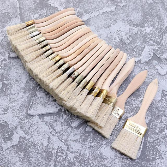 5-23pcs Paint Brushes Wooden Handle Bristle Brush for Wall and Furniture  Painting (2 inch, Thin Handle) - AliExpress
